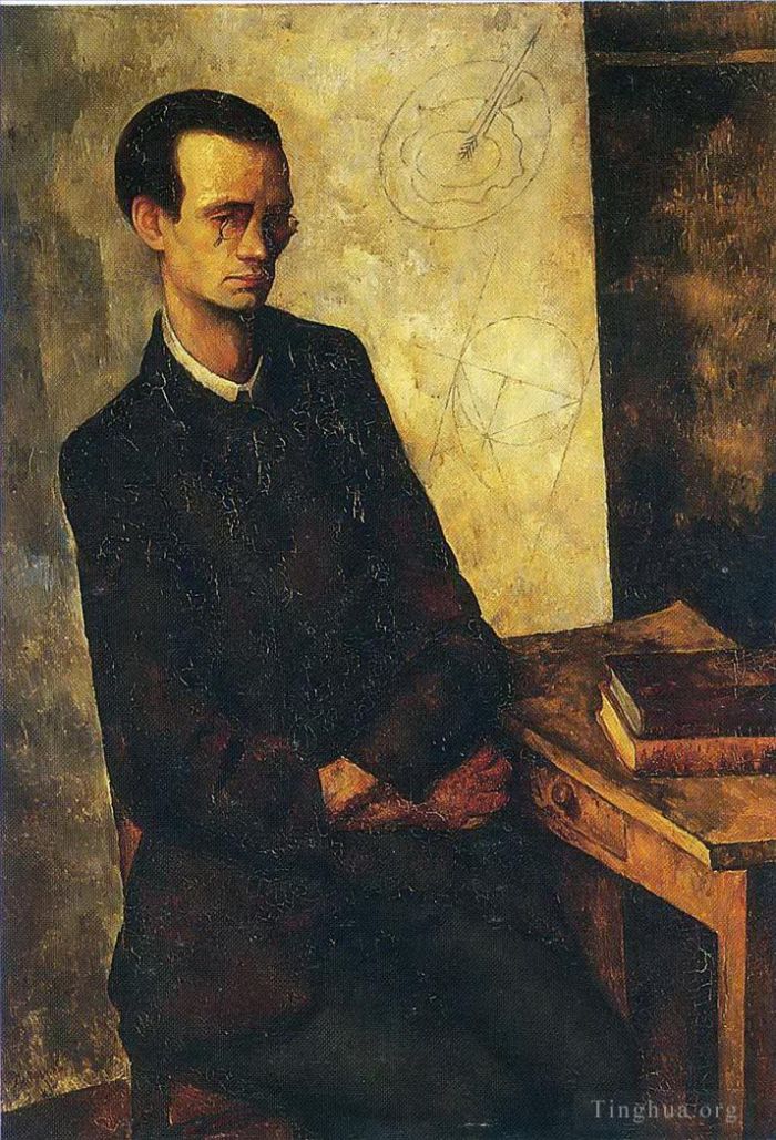迭戈·里维拉 当代油画作品 -  《数学家,1918》