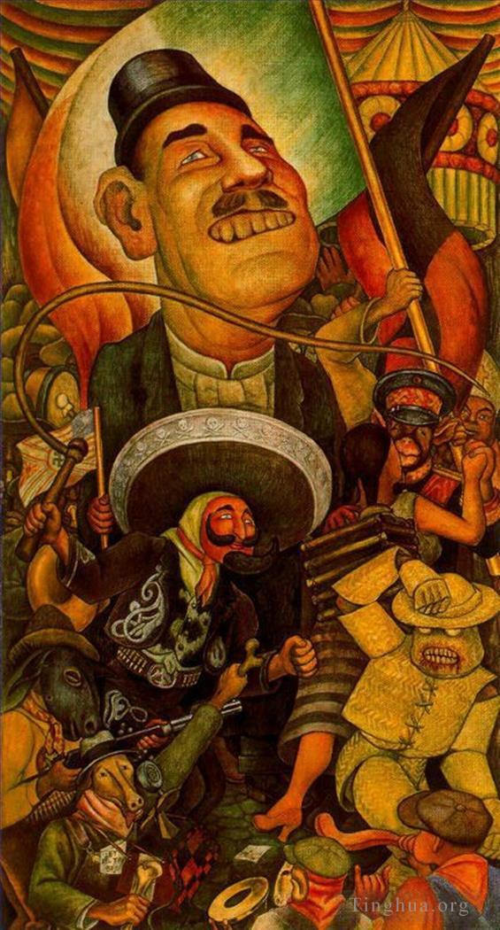 迭戈·里维拉作品《1936年墨西哥独裁生活嘉年华》