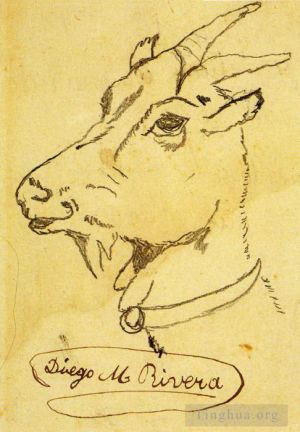 迭戈·里维拉的当代艺术作品《山羊的头》