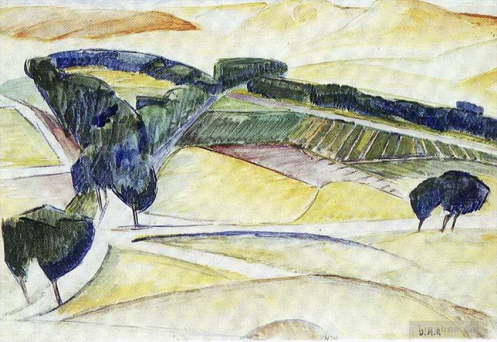 迭戈·里维拉 当代各类绘画作品 -  《托莱多风景,1913》