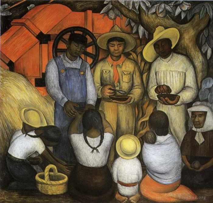 迭戈·里维拉 当代各类绘画作品 -  《1926年革命的胜利》