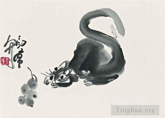 丁衍庸 当代书法国画作品 -  《老鼠和葡萄》