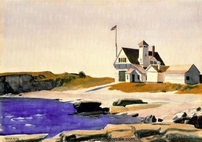 爱德华·霍普 当代油画作品 -  《海岸警卫队,2,号站》