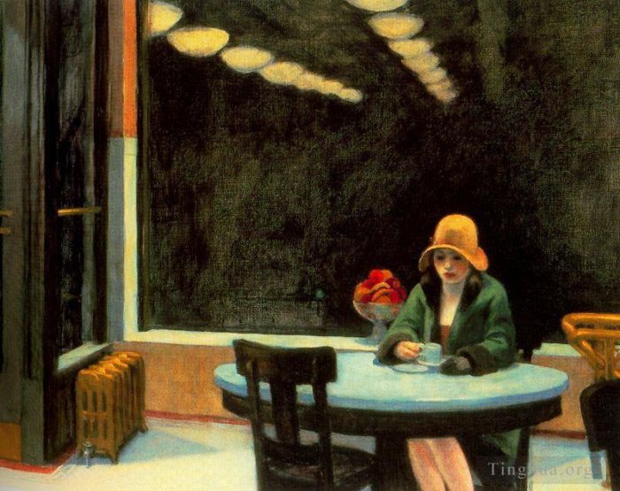 爱德华·霍普 当代油画作品 -  《自动售货机,1927》
