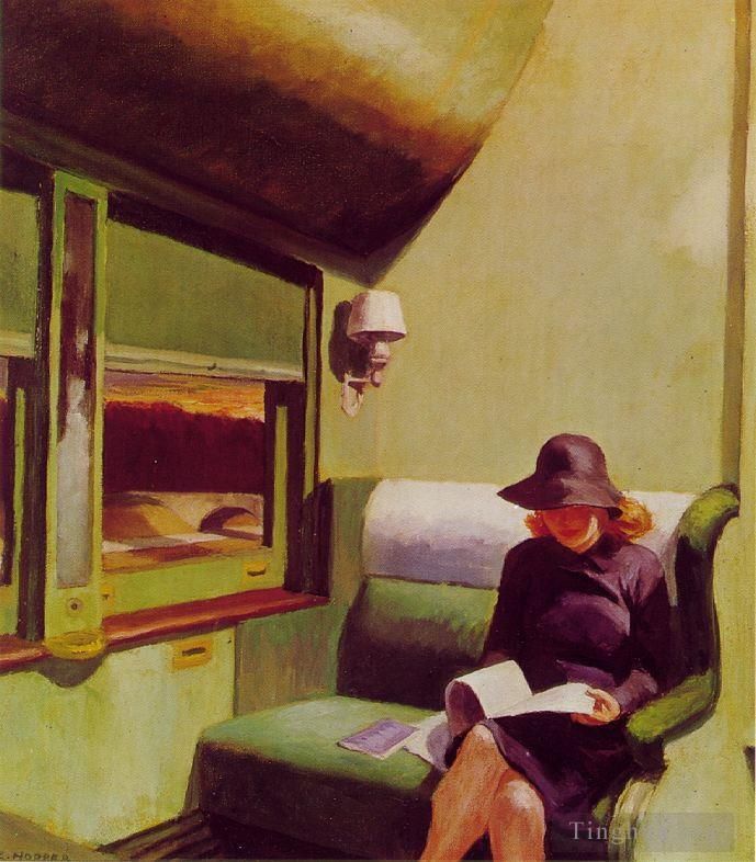 爱德华·霍普 当代油画作品 -  《车厢车》
