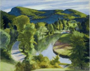 爱德华·霍普的当代艺术作品《佛蒙特州怀特河的第一条支流》