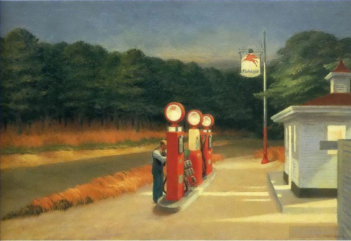 爱德华·霍普 当代油画作品 -  《气体》