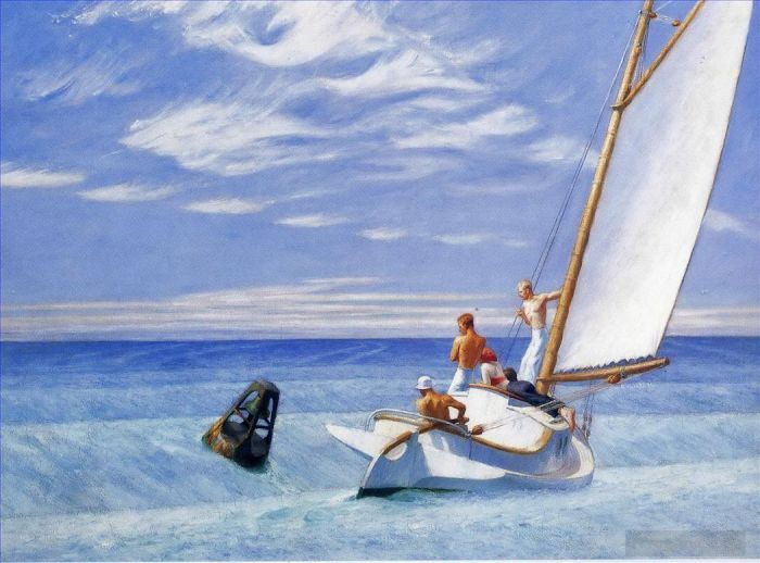 爱德华·霍普 当代油画作品 -  《地面隆起》