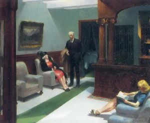 爱德华·霍普的当代艺术作品《酒店大堂》