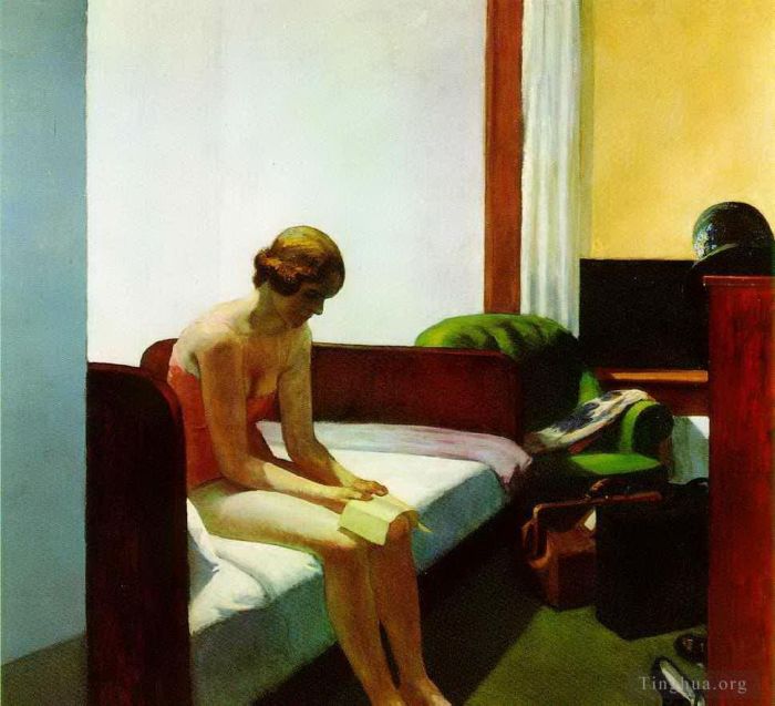 爱德华·霍普 当代油画作品 -  《旅馆房间》