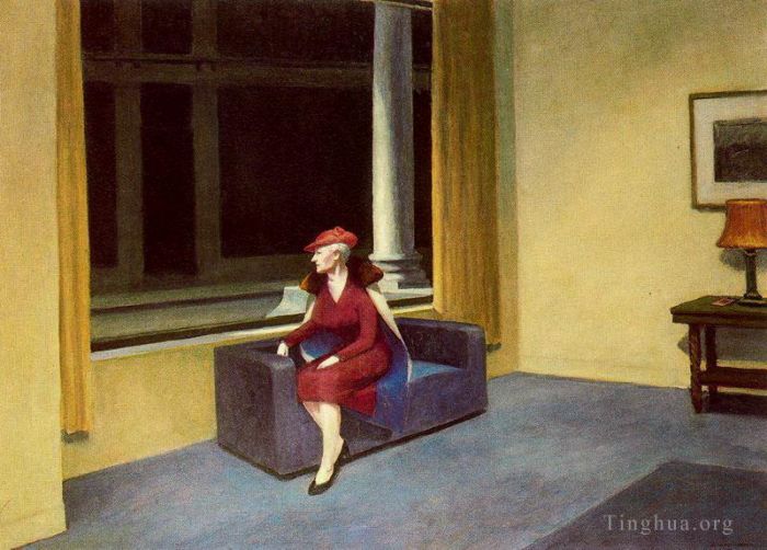 爱德华·霍普 当代油画作品 -  《酒店橱窗》