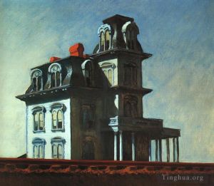 当代油画 - 《铁路边的房子》