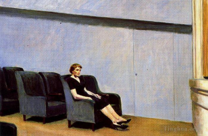 爱德华·霍普 当代油画作品 -  《中场休息也称为中场休息》