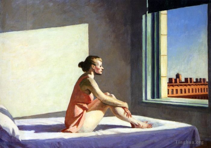 爱德华·霍普 当代油画作品 -  《早晨的太阳》