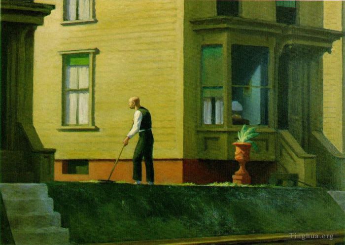 爱德华·霍普 当代油画作品 -  《宾夕法尼亚煤炭小镇》