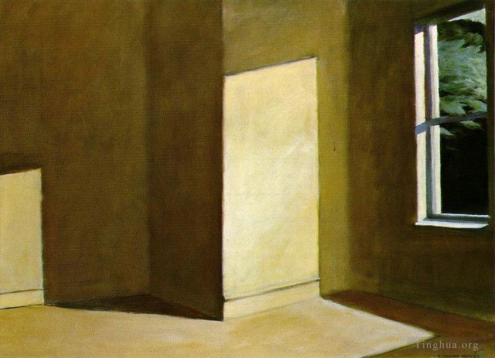 爱德华·霍普 当代油画作品 -  《空荡荡的房间里的阳光》