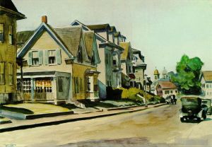 爱德华·霍普的当代艺术作品《太阳在前景街马萨诸塞州格洛斯特,1934,年》