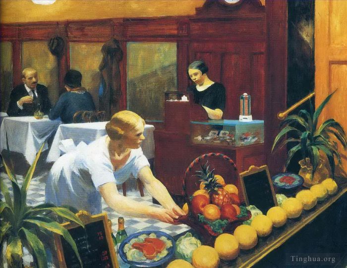 爱德华·霍普 当代油画作品 -  《女士餐桌,1930》