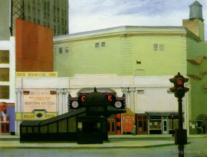 爱德华·霍普 当代油画作品 -  《圆形剧场》