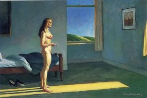 爱德华·霍普的当代艺术作品《阳光下的女人》