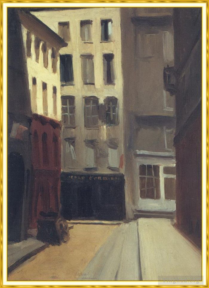 爱德华·霍普 当代各类绘画作品 -  《巴黎街》