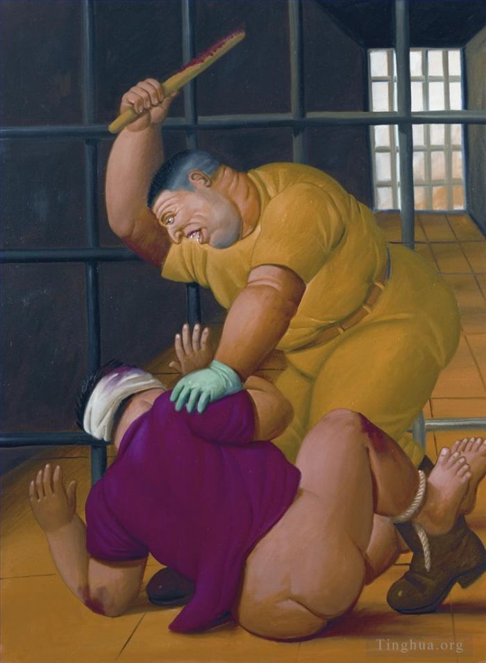 费尔南多·波特罗 当代油画作品 -  《阿布格莱布监狱,3》