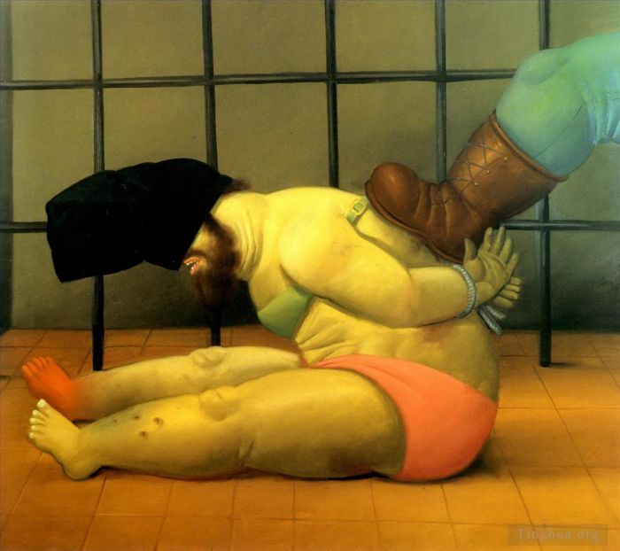 费尔南多·波特罗 当代油画作品 -  《阿布格莱布监狱,60》