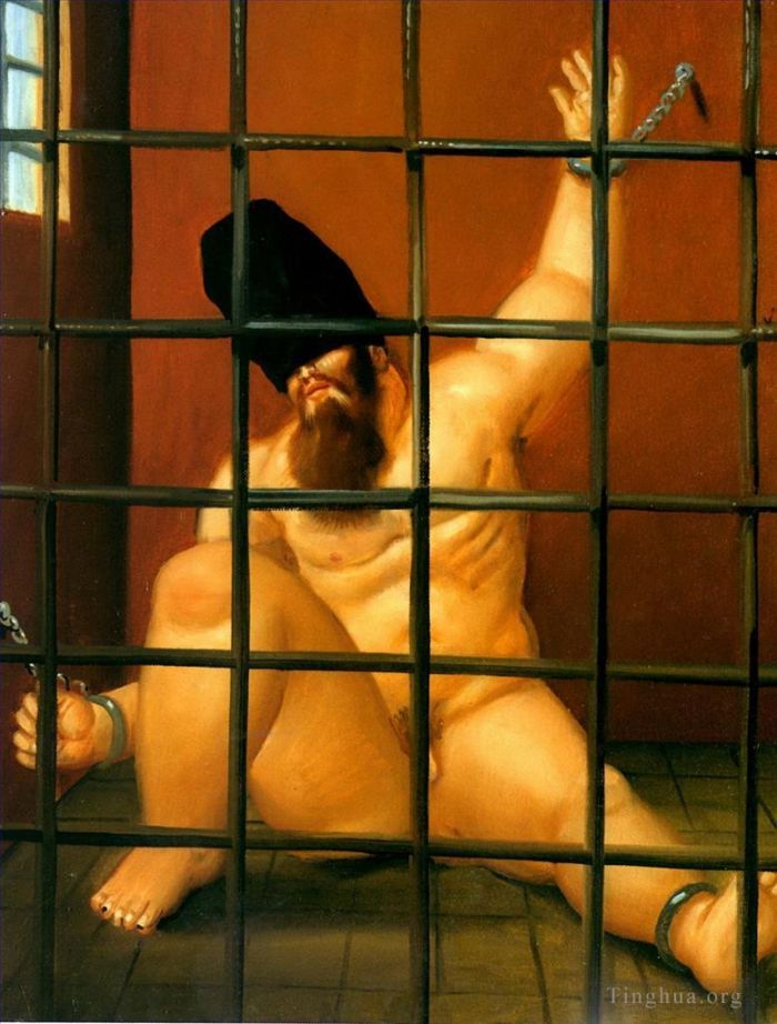 费尔南多·波特罗 当代油画作品 -  《阿布格莱布监狱,63》