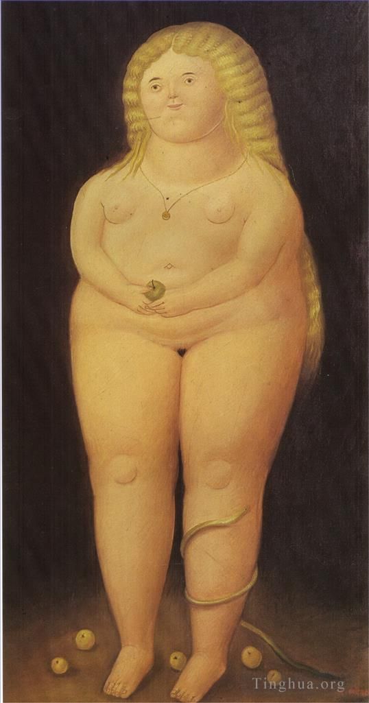 费尔南多·波特罗 当代油画作品 -  《亚当和夏娃夏娃》