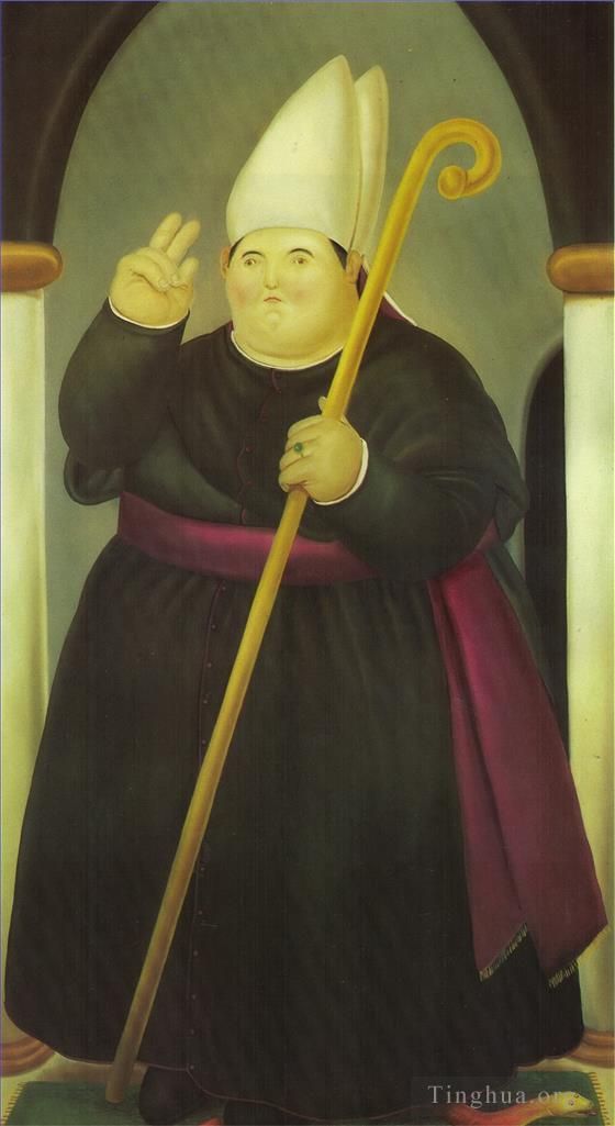 费尔南多·波特罗 当代油画作品 -  《主教》