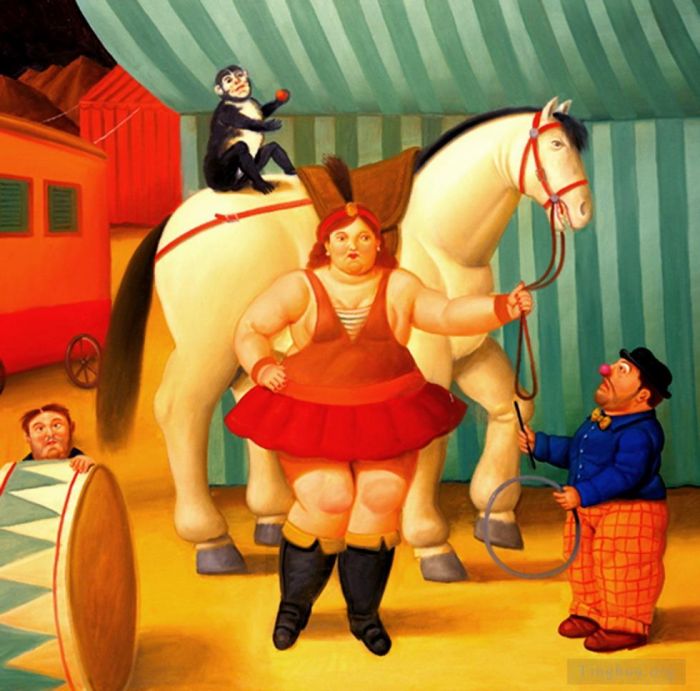 费尔南多·波特罗 当代油画作品 -  《马戏团》