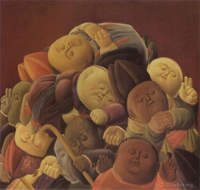 费尔南多·波特罗 当代油画作品 -  《死去的主教》