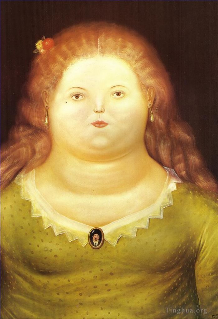 费尔南多·波特罗 当代油画作品 -  《德尔菲娜》