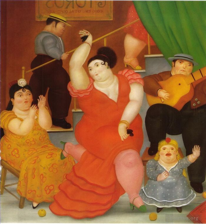 费尔南多·波特罗 当代油画作品 -  《弗拉门戈》