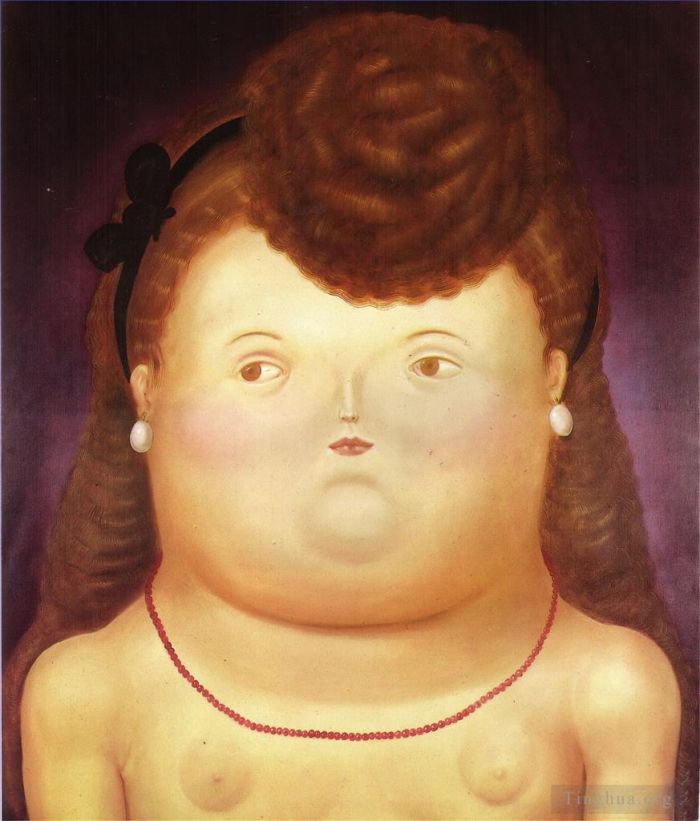 费尔南多·波特罗 当代油画作品 -  《女孩弧线》