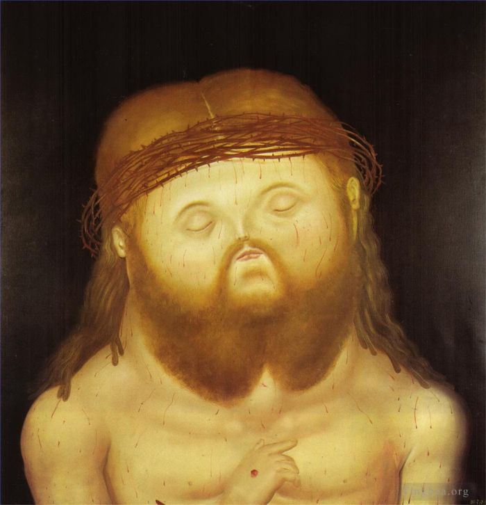 费尔南多·波特罗 当代油画作品 -  《基督的头》