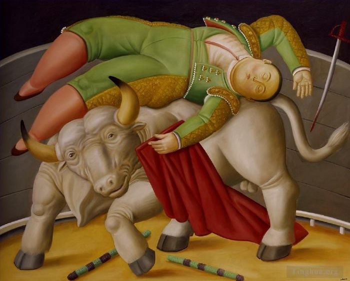 费尔南多·波特罗 当代油画作品 -  《玉米花,1988》