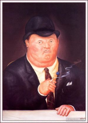 费尔南多·波特罗的当代艺术作品《男人吸烟》
