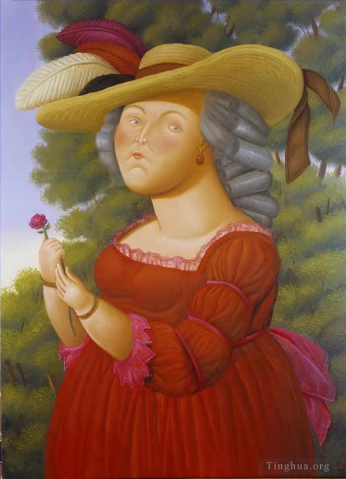 费尔南多·波特罗 当代油画作品 -  《玛丽》