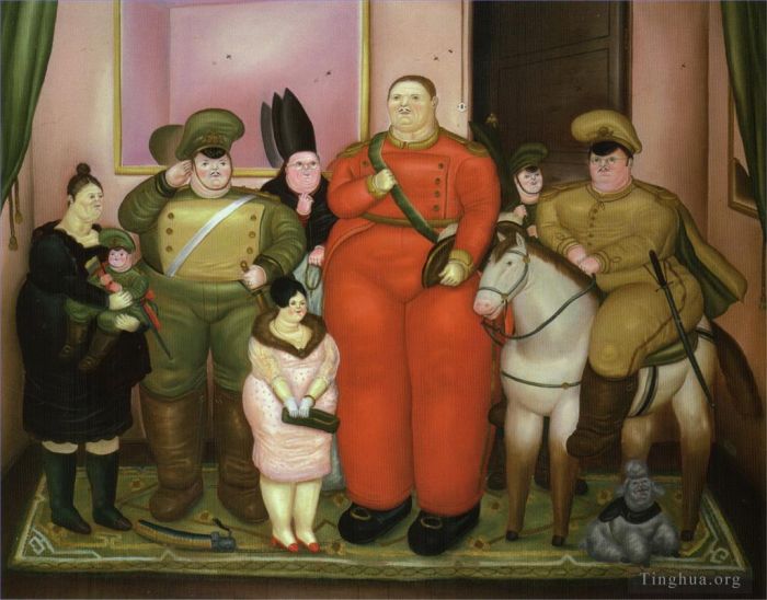 费尔南多·波特罗 当代油画作品 -  《军政府的官方肖像》