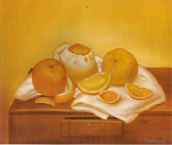 费尔南多·波特罗 当代油画作品 -  《橙子》