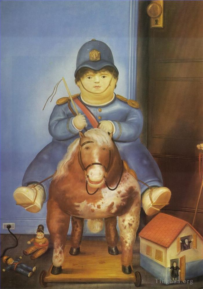 费尔南多·波特罗 当代油画作品 -  《马背上的佩德罗》