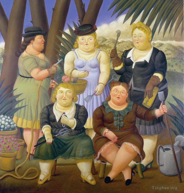 费尔南多·波特罗 当代油画作品 -  《为爱艺术,2》