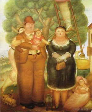费尔南多·波特罗的当代艺术作品《一个家庭的肖像》