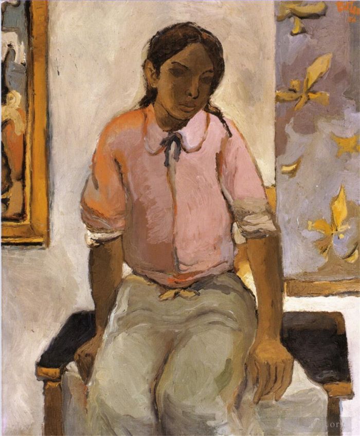 费尔南多·波特罗 当代油画作品 -  《年轻印第安人的肖像》
