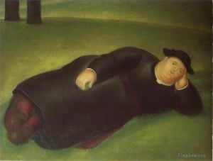 费尔南多·波特罗的当代艺术作品《牧师伸展》