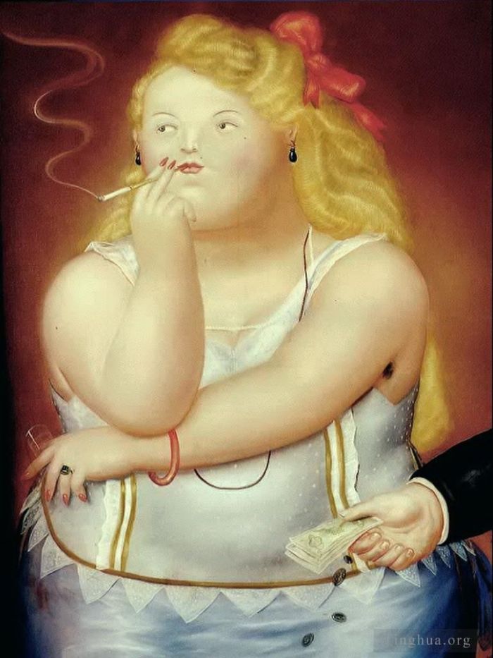 费尔南多·波特罗 当代油画作品 -  《罗西塔》