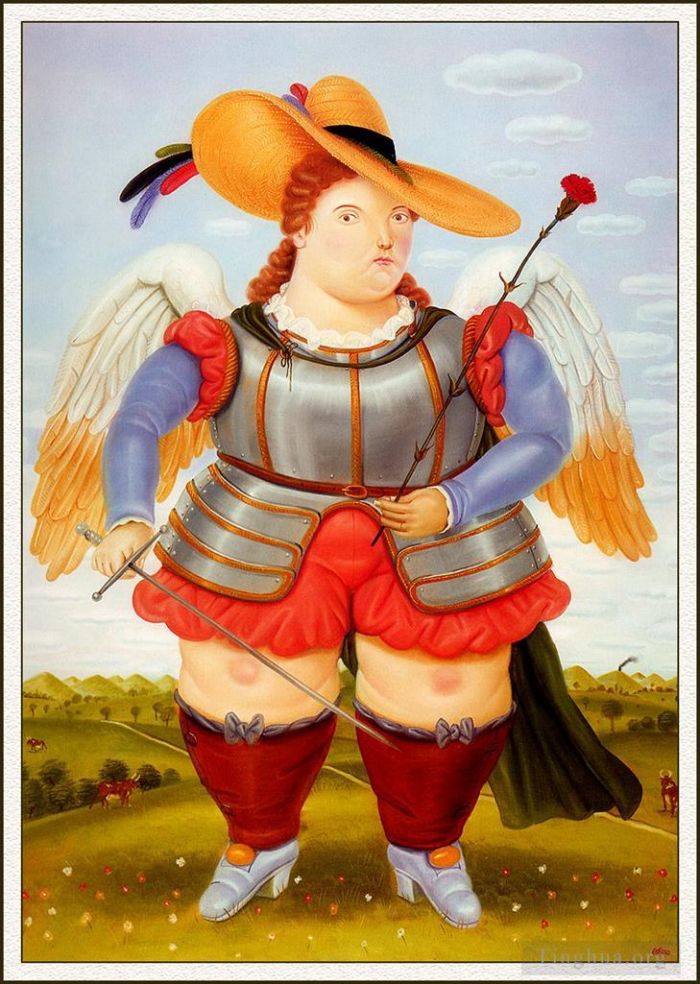 费尔南多·波特罗 当代油画作品 -  《圣米迦勒大天使》
