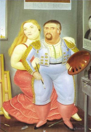 费尔南多·波特罗的当代艺术作品《与索菲亚的自画像》