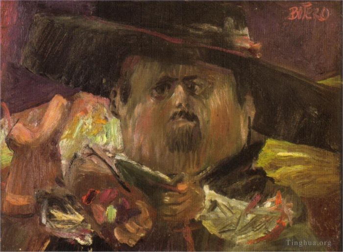 费尔南多·波特罗 当代油画作品 -  《自画像》